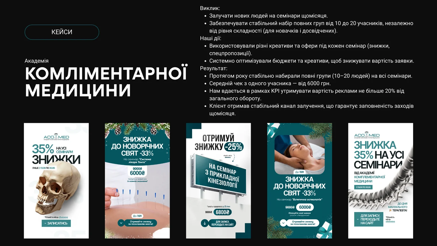 Кейс Академія комплементарної медицини: Повні групи щомісяця — Семінари для лікарів і практиків · Київ