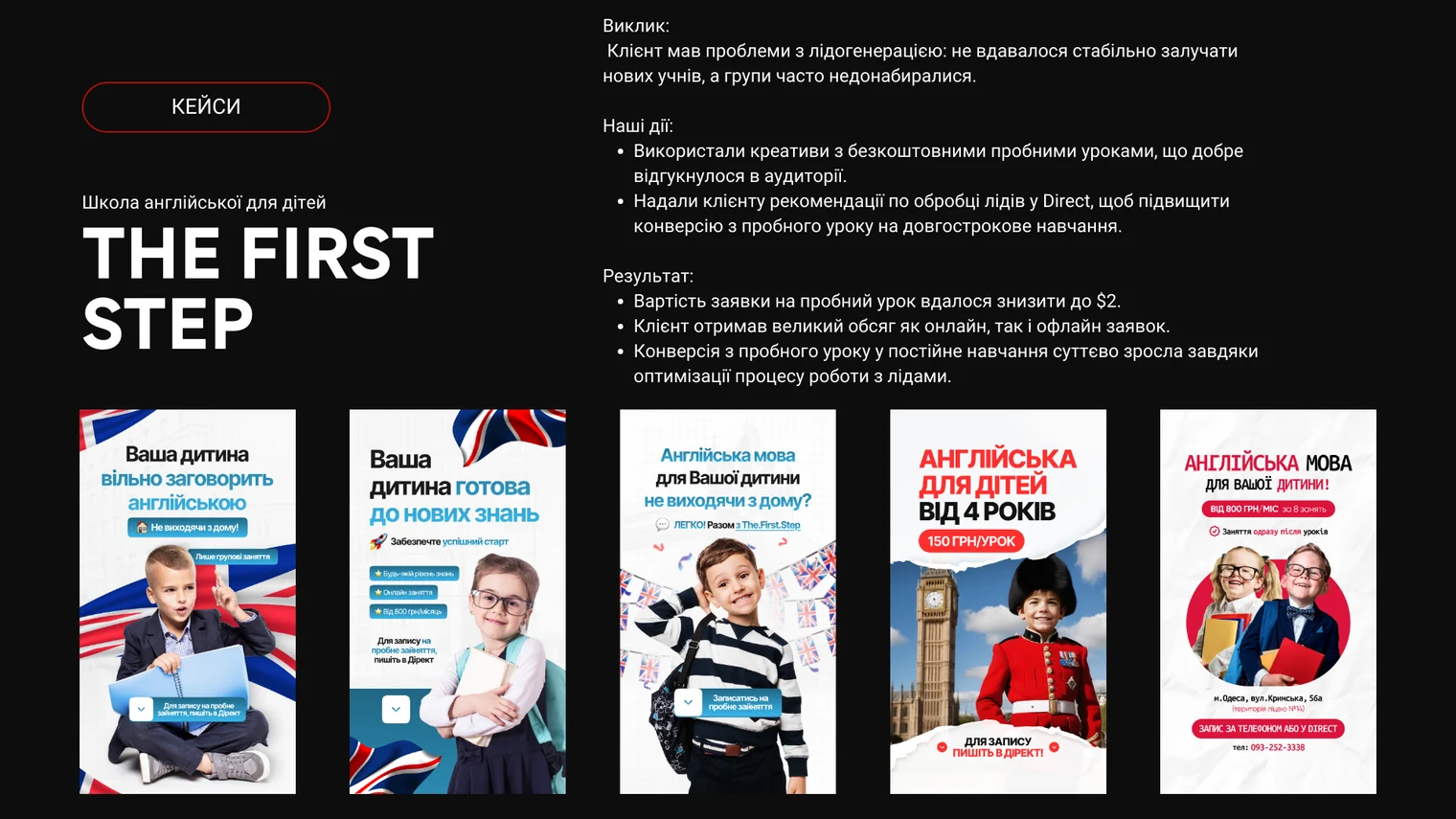 Кейс The First Step: Стабільний набір груп — Школа англійської для дітей · Одеса